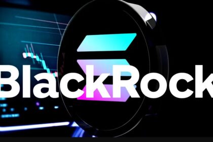 BlackRock logo with financial chart display in background