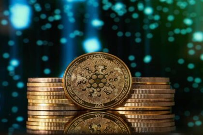 Cronos blockchain hexagonal network structure in blue