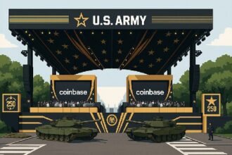 Coinbase’s sponsorship of Trump’s military parade sparks debate over crypto’s anti-establishment roots