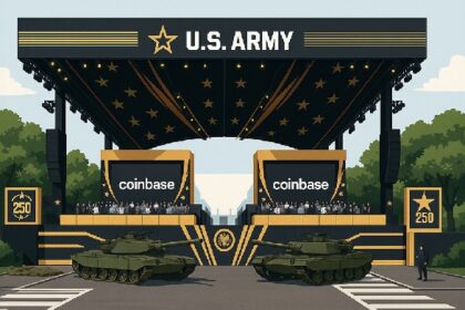 Coinbase’s sponsorship of Trump’s military parade sparks debate over crypto’s anti-establishment roots