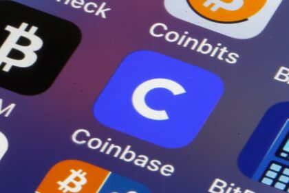 Coinbase app logo on iPhone