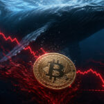 Bitcoin whale and falling price chart looming over BTC as bearish market signal points toward a potential drop to $60,000