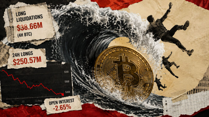 Bitcoin weekend blip wiped out $250M in over leveraged long traders while open interest weakens