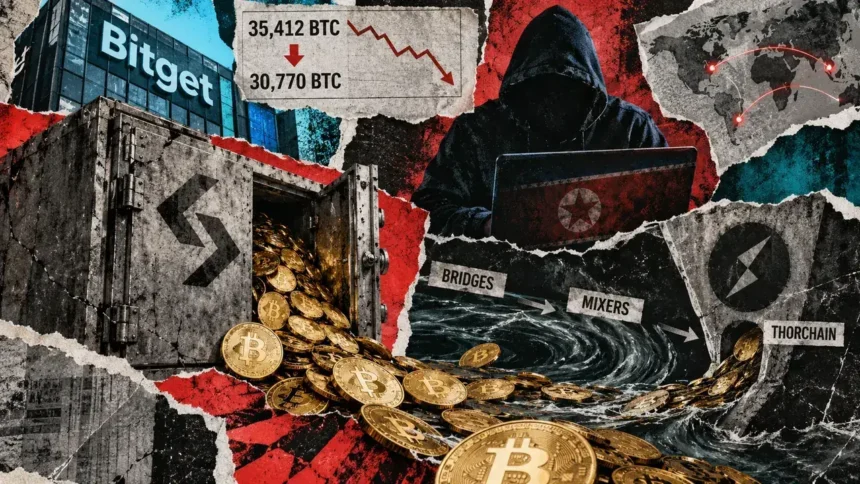 Nearly 5,000 BTC leaves Bitget as hackers begin laundering $387 million haul