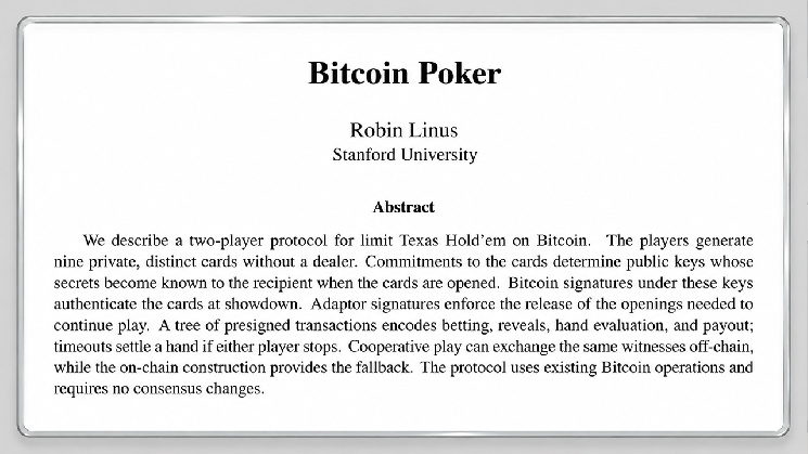 Satoshi's Abandoned Poker Experiment Returns With a Bitcoin Twist