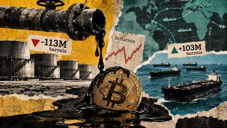 Oil stocks on land are near a decade low, complicating Bitcoin’s inflation relief hopes