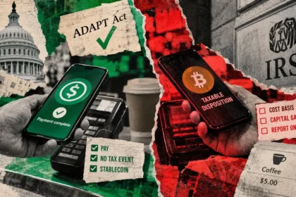 Senate tax bill frees stablecoin spending while Bitcoin stays on IRS forms