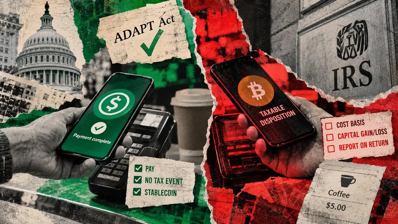 Senate tax bill frees stablecoin spending while Bitcoin stays on IRS forms