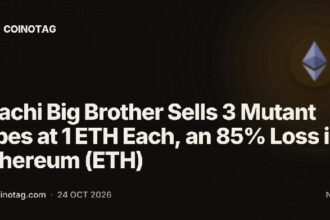 Machi Big Brother Sells 3 Mutant Apes at 1 ETH Each, an 85% Loss in Ethereum (ETH)