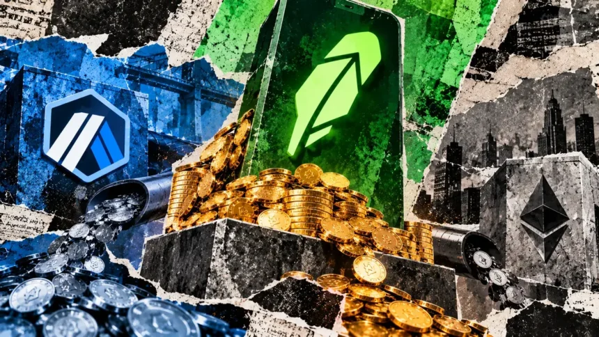 Robinhood generates $51 million in blockchain fees while Ethereum settlement costs total just $69,000